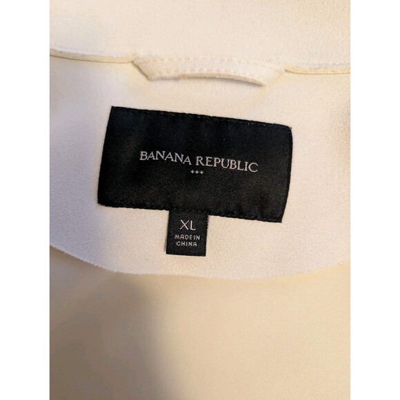Banana Republic Petra Vegan Faux Bonded Suede Oyster Pearl Open Front Jacket XL - Picture 11 of 16